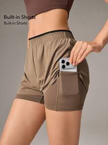 OutZeal Women's Colorblock Casual Daily Outdoor Shorts - Brown - View 3