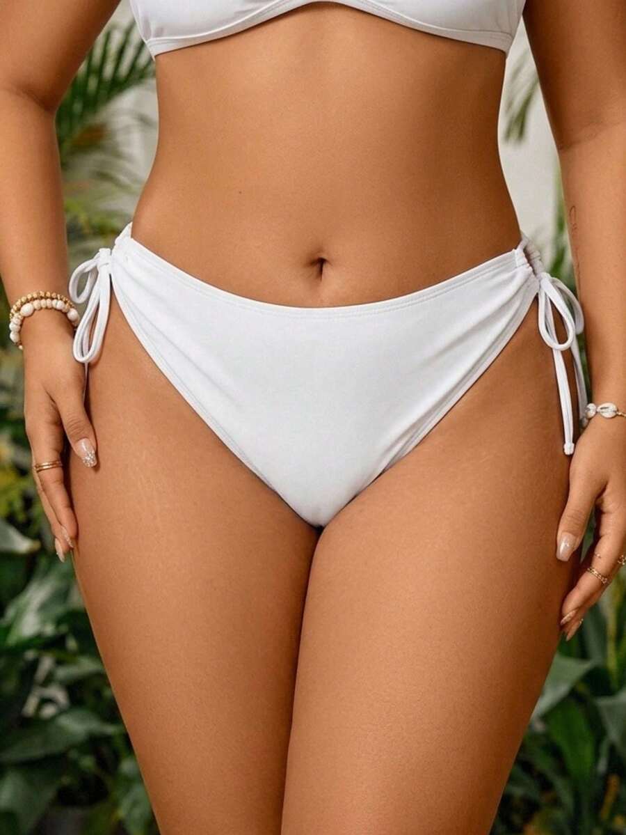 Swim SXY 2 件大码性感撞色比基尼泳裤 夏季 - 黑與白 - 查看 1