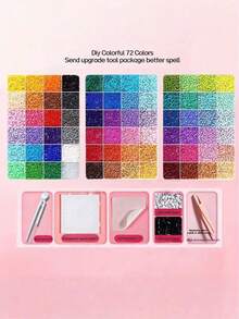 24/48/72/96 Colors Hot Melt Bead DIY Craft Kit, With Pegboard, Ironing Paper & Keychain Accessories, Ideal Handmade Gift - A - View 6