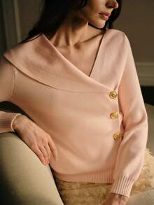 MOTF PREMIUM PINK FRONT BUTTON CARDIGAN - Pink - View 2