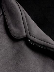 Calvornis Men's Solid Color Long Sleeve Zipper Front Casual Jacket - Dark Grey - View 5