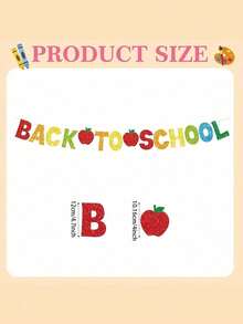 Welcome Back To School Wreath Decoration Colorful Glittery Hanging Banner With Apple Pencil Pom Pom Accents For Classroom School Party On First Day Back To School Decor - Multicolor - View 9
