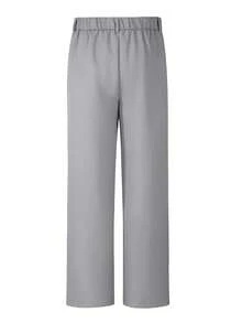 HUEFORM Pantalones casuales premium relajados de pierna recta para hombre, estilo Old Money, vintage chic, gris claro, adecuados para el hogar y el transporte - Gris Claro - Ver 2