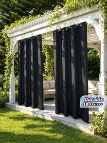 Outdoor Curtains For Terraces, Porches, Gazebos, UV And Fade Resistant, Both Sunshade And Privacy Decoration - Dark Grey - View 1