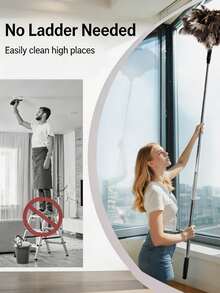 1Pc Telescopic And Reusable Duster Cleaning Tool, Suitable For Cleaning Ceilings, Blinds, Furniture, Cars And So On. - dark gray - View 2