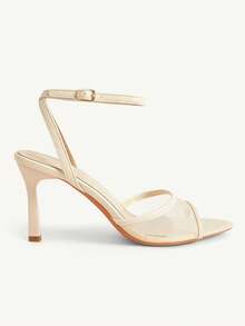 CUCCOO CHICEST Sandal Wanita Hak Tinggi Model One-Piece Jala Aprikot Terbaru untuk Musim Semi dan Musim Panas, Ujung Terbuka, Tali Pergelangan Kaki, Modis dan Nyaman, Serbaguna, Seksi, untuk Pesta, dan Elegan. - * 2024 lace mesh-13 aprikot 4 # - View 5