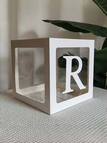 1/5Pcs Clear Balloon Box With Alphabet Letters – 27/1pc Letter Set, Transparent Acrylic Party Decor For Birthday, Bridal Shower, Gender Reveal - White - View 33