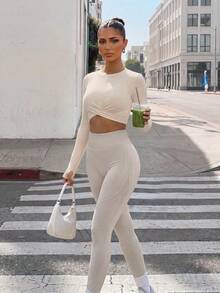 BamGleam Women's Seamless Sports Fitness Yoga Leggings/High Waist Tummy Control Butt Lift/Leg Hollow Line Design/Fashionable & Sexy/ - Grey - View 7