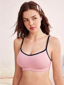 Eraneu Women's Seamless Sports Elastic Support Bra, 1pc - Pink - View 1