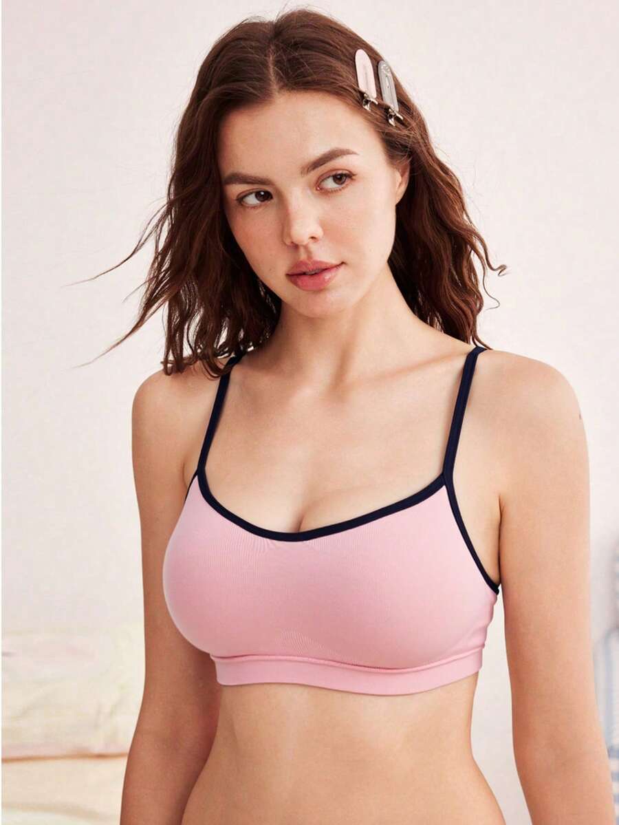 Eraneu Women's Seamless Sports Elastic Support Bra, 1pc - Pink - View 1