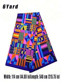 6 Ukuran Kain Wax Bermotif Afrika, Kain Ankara Afrika, Cocok untuk Gaun Pesta - geometri - View 8