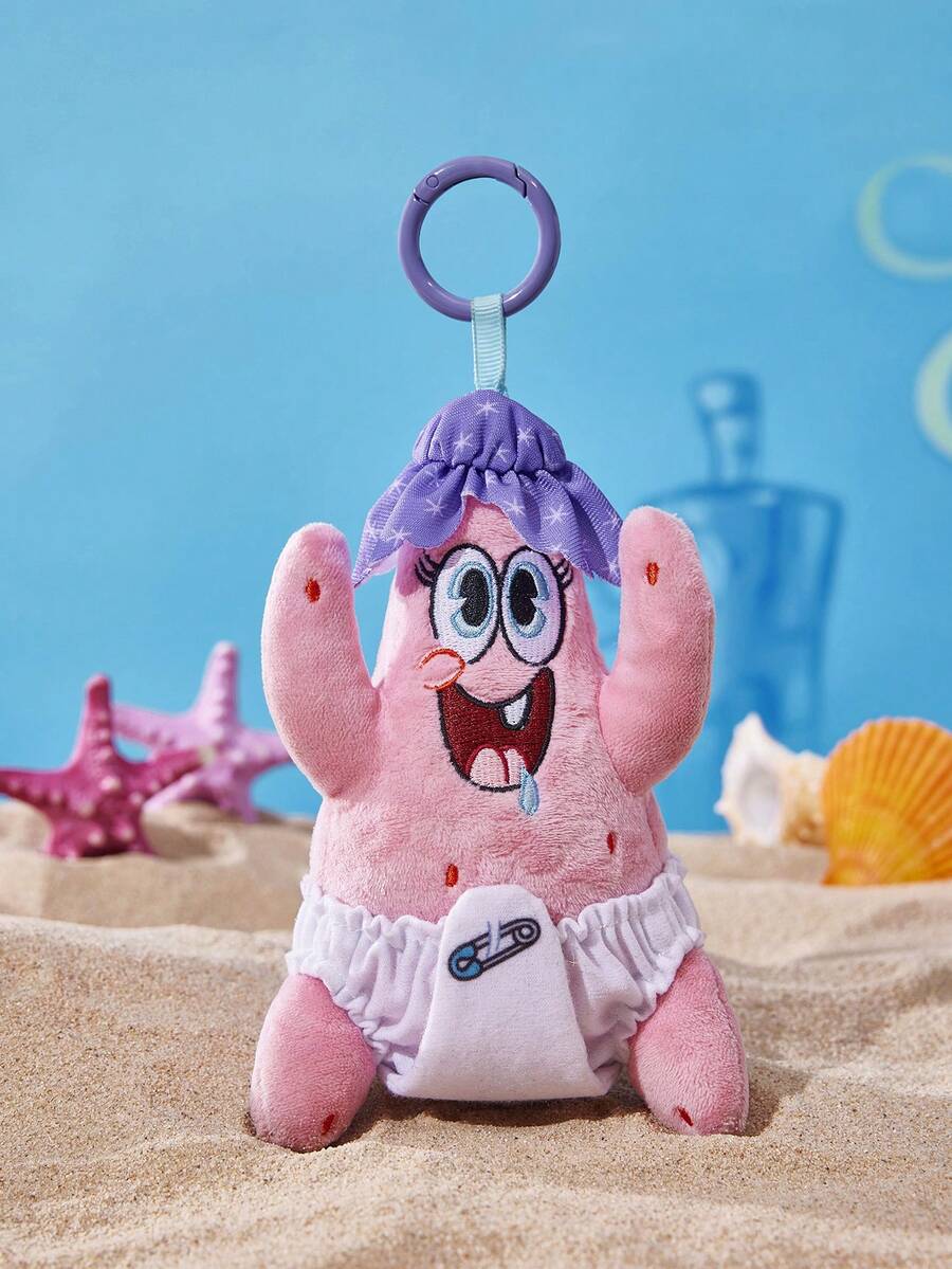 SpongeBob SquarePants | POKOJA LAND 1個聯名3D毛絨吊飾,可愛立體造型,經典設計,可掛在包包、書包上,適合所有年齡層包括青少年和成人,生日或週年紀念的獨特禮物 - 粉色 - 查看 1