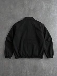 PAVTROS Men's Plus Size Airplane Buckle Casual Daily Travel Long Sleeve Jacket - Black - View 2