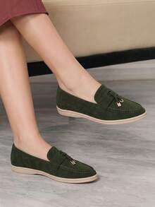 Sleekvia Women's Casual Comfortable Flat Loafers, Versatile For Daily Wear For Christmas - Green - View 4