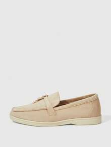 Sleekvia Sepatu Loafer Wanita Berbahan Beludru dengan Hiasan Gesper Logam dan Ujung Bulat, Cocok untuk Penggunaan Sehari-hari, Perjalanan, Pesta, Perjamuan, dan Aktivitas Luar Ruangan. - Aprikot - View 7