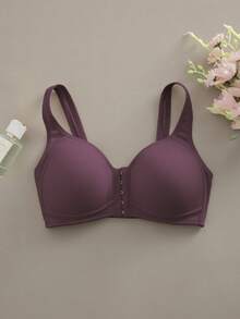 LustreForm 前扣式女款內衣背心，附胸墊，易於搭配 - 中紫紅色 - 查看 6
