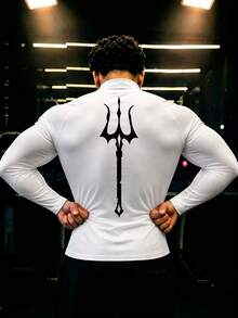 GymBeat 男士立領休閒百搭日常旅行運動T恤 - 白色 - 查看 2