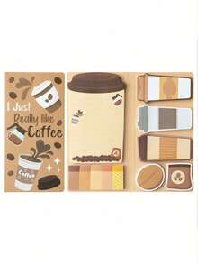 Coffee Theme Decorative Sticky Notes, Special Shaped DIY Planner Memo Stickers, Self-Adhesive, Durable & Versatile For Gifting - one-size - View 7