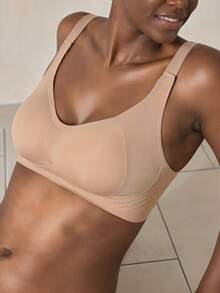 Veilyse 3pcs Set Minimalist Comfortable Sports Bras For Women, Wireless Seamless Solid Color Bras - Multicolor - View 4