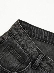 GlowEve Women's Summer Floral Embroidered Denim Jeans - Dark Grey - View 8