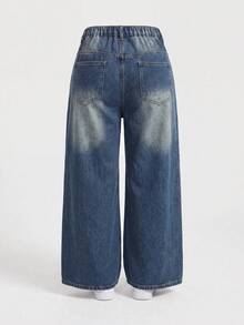 SHEIN MOD Plus Size Women's Casual Everyday Denim Jeans With Pockets And Buttons - Medium Wash - View 3