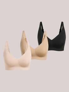 Veilyse 3pcs/Set Wireless Jelly Bra, Comfortable & Soft Women's Fashion Bra For Summer - Multicolor - View 5