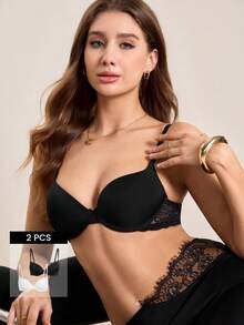 Hourtrue 3pcs Women Lift Up Push Up Bras, Enhance Appearance, Prevent Side Leakage, Support And Shape - Multicolor - View 1