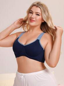 Nora Wilde 1pc Women's Plus Size Push-Up Supportive High Elasticity Bra - Blue - View 3