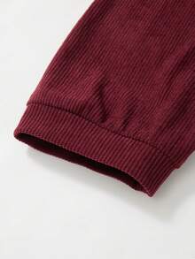 Rusticease Plus Size Fashion Versatile Print Round Neck Long Sleeve Shirt For Vacation Fall - Burgundy - View 10