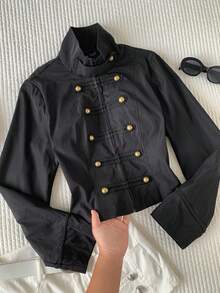 Comfortcana Women's Solid Color Long Sleeve Zip-Up Casual Jacket - Black - View 6