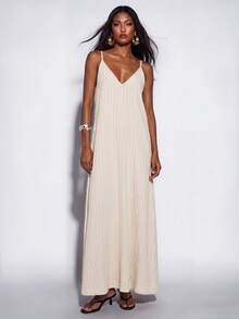 Normani Women's Backless Beaded Strap Casual Mini Dress - Apricot - View 7