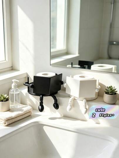 1pc Creative Personalized Human-Shaped Toilet Paper Holder, Unique Newspaper Reading Toilet Paper Holder , Suitable For Toilet Paper Storage And Organization, Unique Home Decor And Desktop Organizer. Suitable For Bathroom