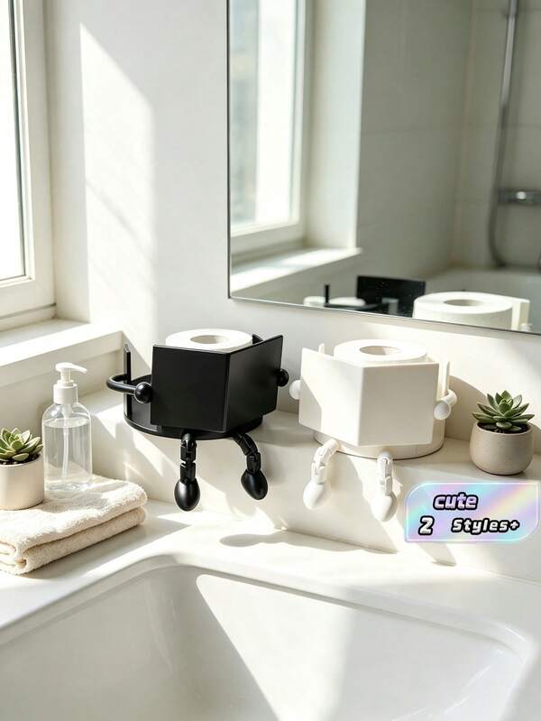 1pc Creative Personalized Human-Shaped Toilet Paper Holder, Unique Newspaper Reading Toilet Paper Holder , Suitable For Toilet Paper Storage And Organization, Unique Home Decor And Desktop Organizer. Suitable For Bathroom