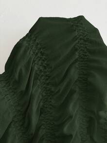 Firerie Camisa de Talla Grande Casual de Verano unicolor con Volantes - Verde - Ver 8