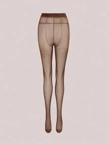 Veilyse Plus Size Women's Shiny Silk Stockings, Black And Skin Tone, Extra Large - Chocolate Brown - View 3