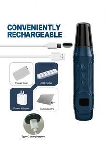 Teckwe Electric Pet Nail Polisher With LED Light For Convenient Trimming Of Cat And Dog Nails. Suitable For Small, Medium, And Large Dogs And Cats. Painless Noise Reducing Nail Polisher For Pet Care. 1200mAh Rechargeable Battery, USB Charging - View 5
