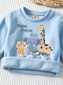 Infant Toddler Round Neck Casual Pullover Sweatshirt - Multicolor - View 8