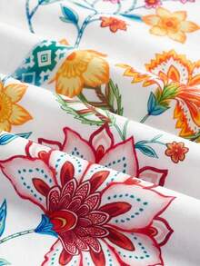 Swim Oasis 女款花卉印花度假背心上衣與三角比基尼泳褲兩件式泳裝搭配綁帶遮陽長裙 3 件組 - 彩色 - 查看 4