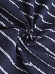 Holdful Holdful Women's Casual Striped Long Sleeve Shirt, Autumn - Navy Blue - View 8