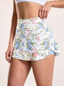 SHEIN Sovereign Charm 夏季花卉印花運動裙褲 - 彩色 - 查看 3