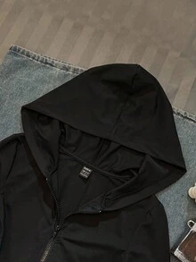 Attitoon Halloween Goth Y2K Spider /Spider Web Basic Hoodie - Black - View 4