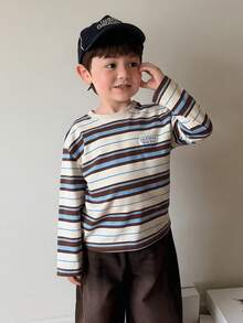 DAZY Baby Boys Round Neck Striped Korean Style Long Sleeve Top Toddler Fall - Multicolor - View 3