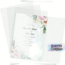 130pcs Kraft Paper Envelopes, Pre-Folded Kraft Paper Envelope Liners, Suitable For 5x7 Inch Invitations, Clear Unprinted Wedding Invitation Envelopes, Suitable For Weddings, Baby Showers, Birthday Invitations - Transparent - View 1
