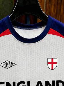 Manfinity Gritte Field Men's Letter Pattern Patchwork Color Casual Daily Football Short Sleeve Top - Multicolor - View 3