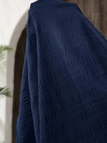 SHEIN VCAY 大尺碼女款純色休閒日常穿著夏季細肩帶洋裝 - 藏蓝色 - 查看 4