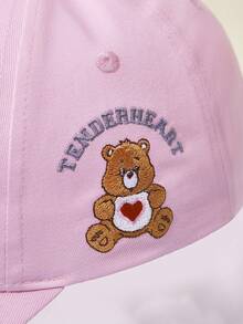 SHEIN X Care Bears 時尚經典休閒甜美基礎百搭運動風粉色可愛熊女士棒球帽 防曬遮陽 日常穿搭 立體版 禮物 - 粉色 - 查看 5