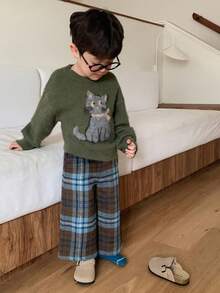 DAZY Infant/Toddler (Boy) Plaid Loose Casual Bottoms Fall - Blue - View 4