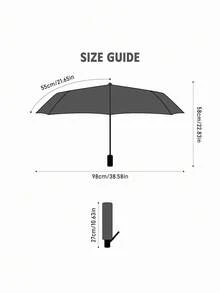 HARRY POTTER X SHEIN Retro Castle Magic Map Printing Folding Umbrella, Retro Pattern On A Black Background, Both Weather And Rain, Sun Protection And Rain Protection, Light And Easy Storage, Student Commuting, Daily Travel, Short Distance - Black - View 6
