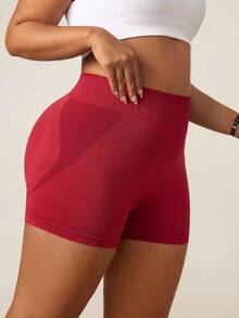 Velisys Velisys Women's Plus Size Solid Color High Waist Daily Fitness Sports Shorts - Black - View 3