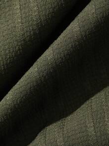 DAZY Spring/Autumn Long Sleeve Army Green Shirt With Apricot Long Pants Embroidered Chest Commuter Men's Shirt Set - Multicolor - View 9